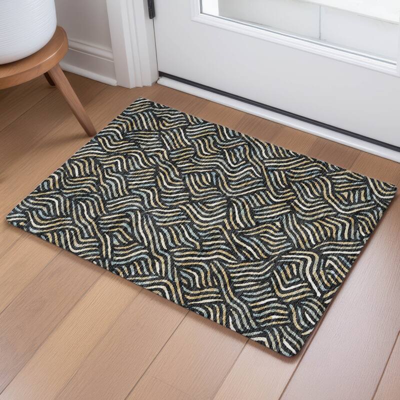 Machine Washable Indoor/ Outdoor Modern Jamie Chantille Rug