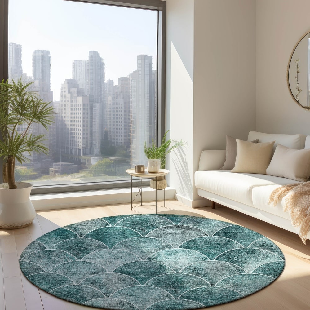 Machine Washable Indoor/ Outdoor Chantille Contemporary Rug