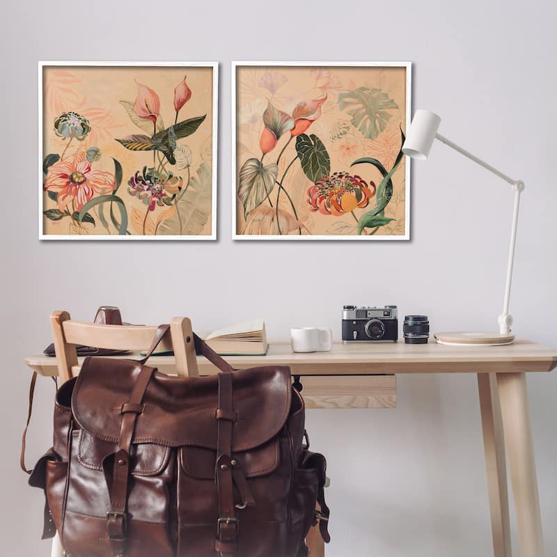 Stupell Elegant Flower Organics Framed Giclee Art Design By Dusza (Set of 2)