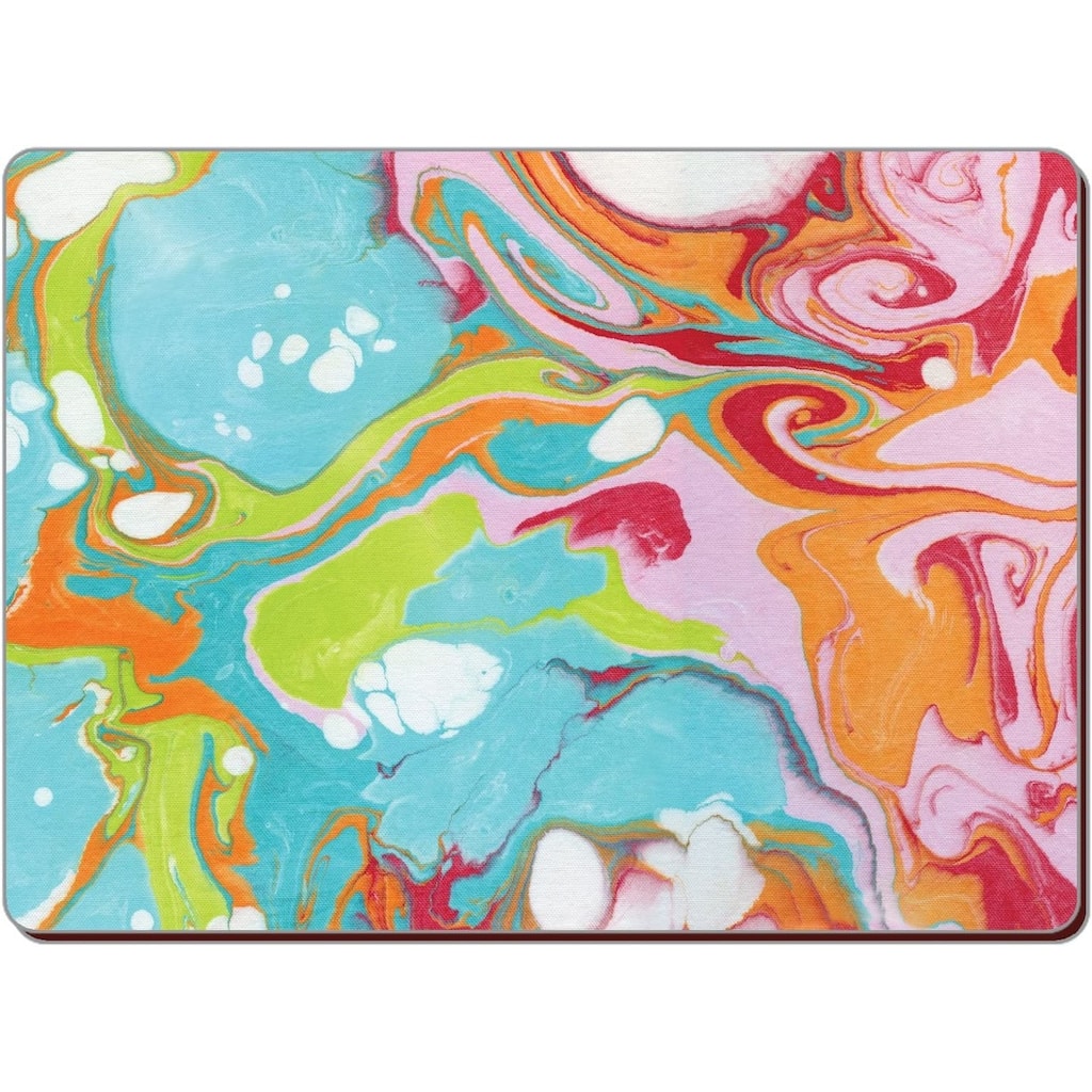 CounterArt Hardboard Placemat, Teal/Pink Marble, Set of 2