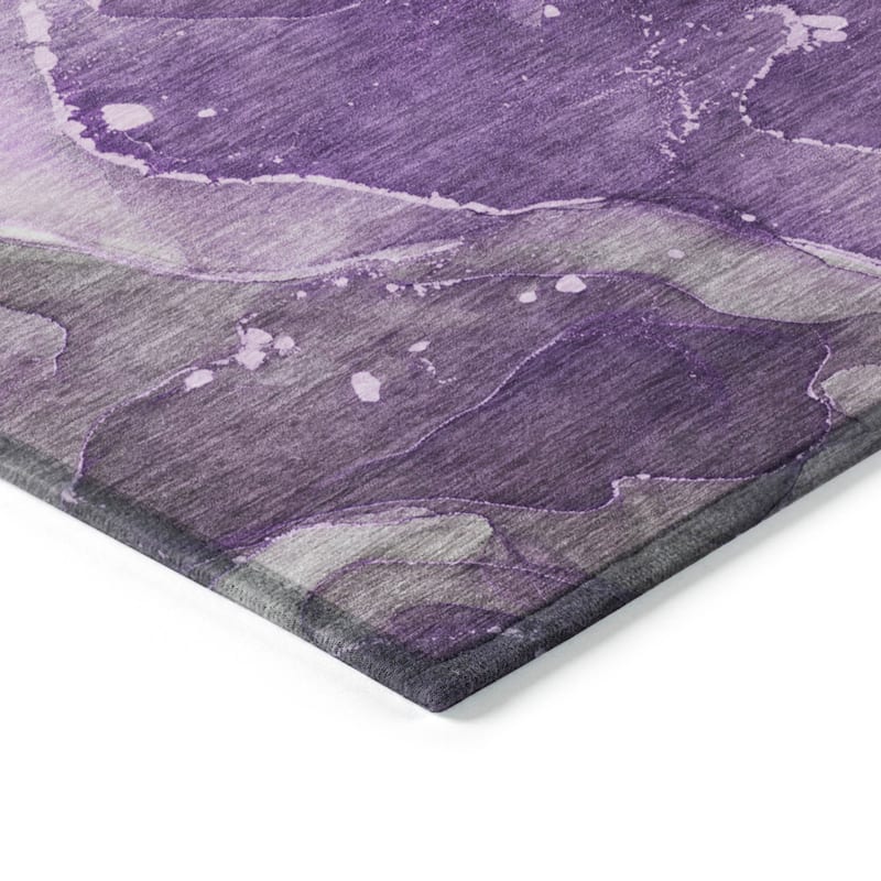 Machine Washable Indoor/ Outdoor Abstract Chantille Rug