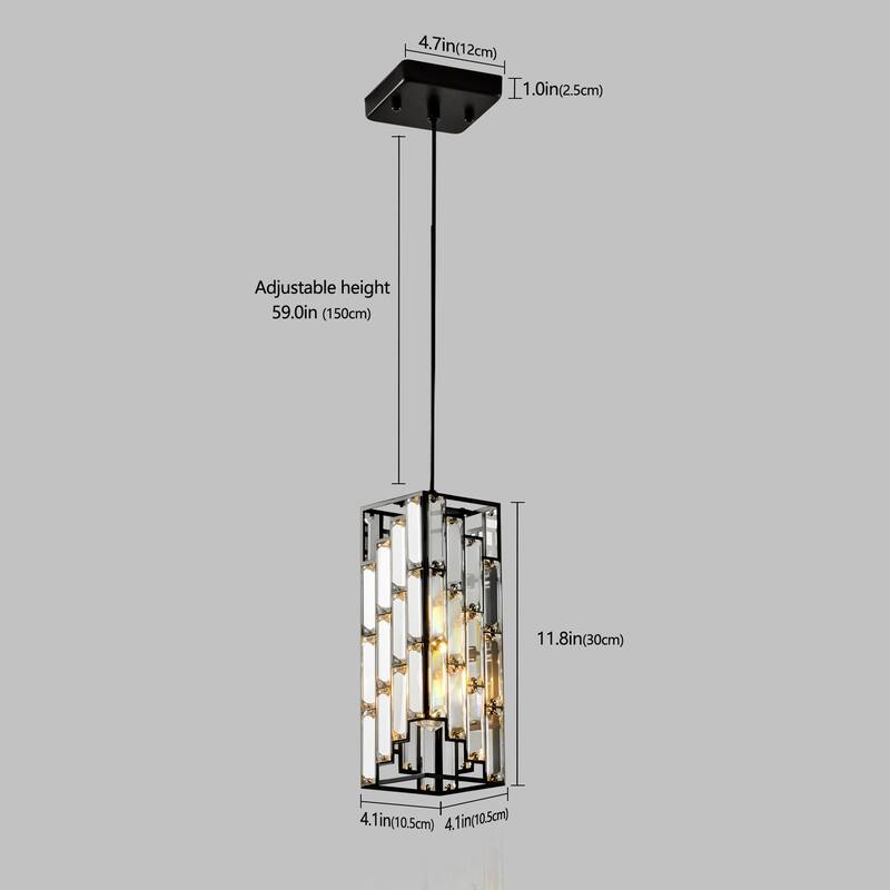 3-Piece Modern Adjustable Pendant Light with Crystal Prism Design