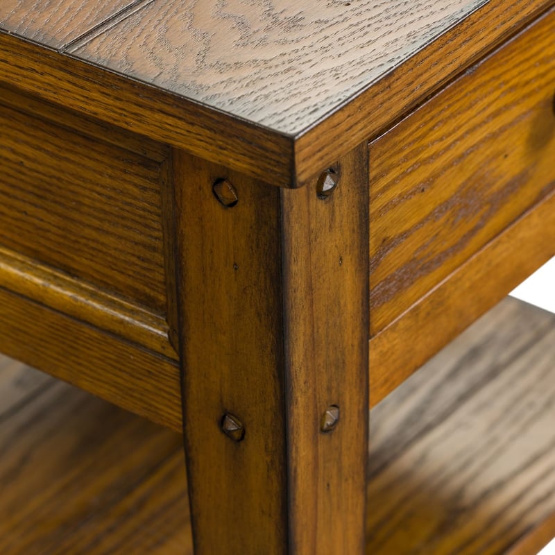 Lake House Oak Chair Side Table