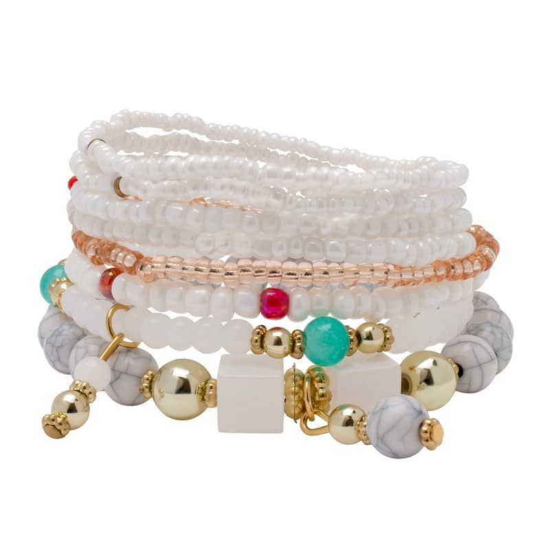 Victoria Townsend Gold Plated White Bead Layering Bracelet