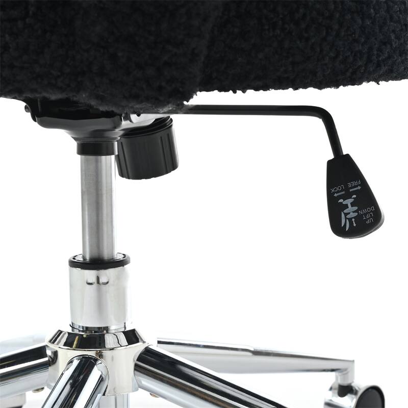 360 Swivel Height Adjustable Teddy Fabric Chair