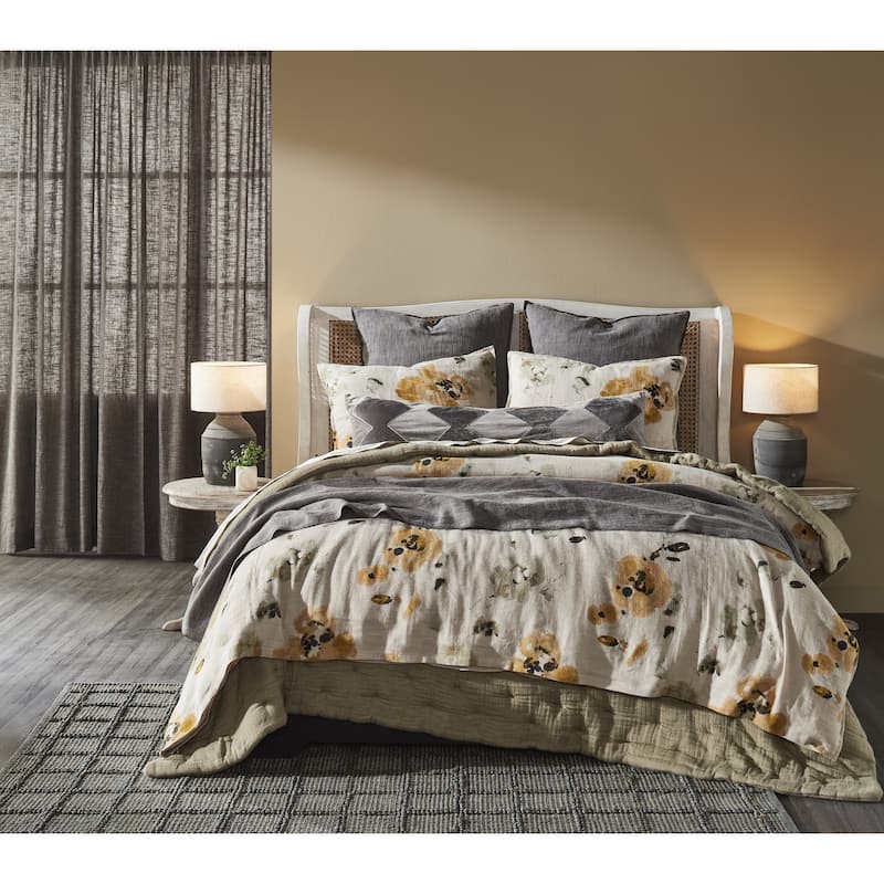 Harlow Sham, Charcoal, Euro - Euro Square - Charcoal