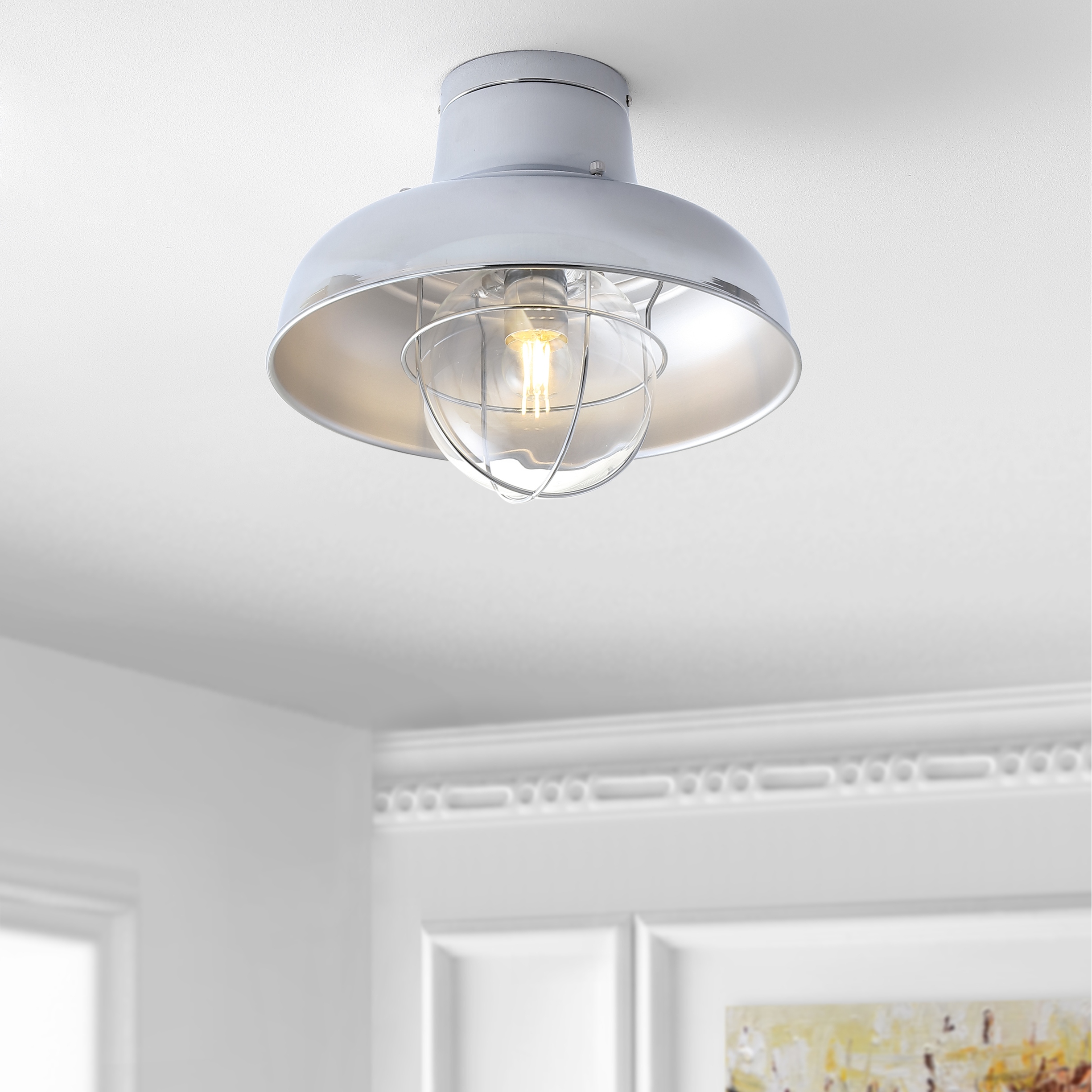 Flush fisherman ceiling light top