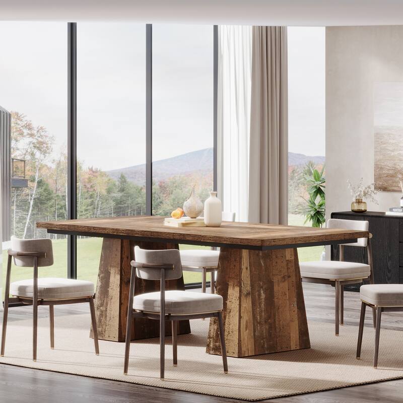 63 Inches Farmhouse Kitchen Dining Table for 4-6