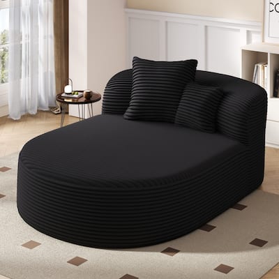 Roomfitters Modern Chaise Lounge Sofa Bed, 51.6-Inch Compression Couch with 2 Supportive Pillows for Living Room