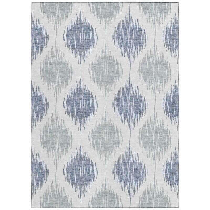 HomeRoots Ikat Transitional Rectangle Outdoor Rug