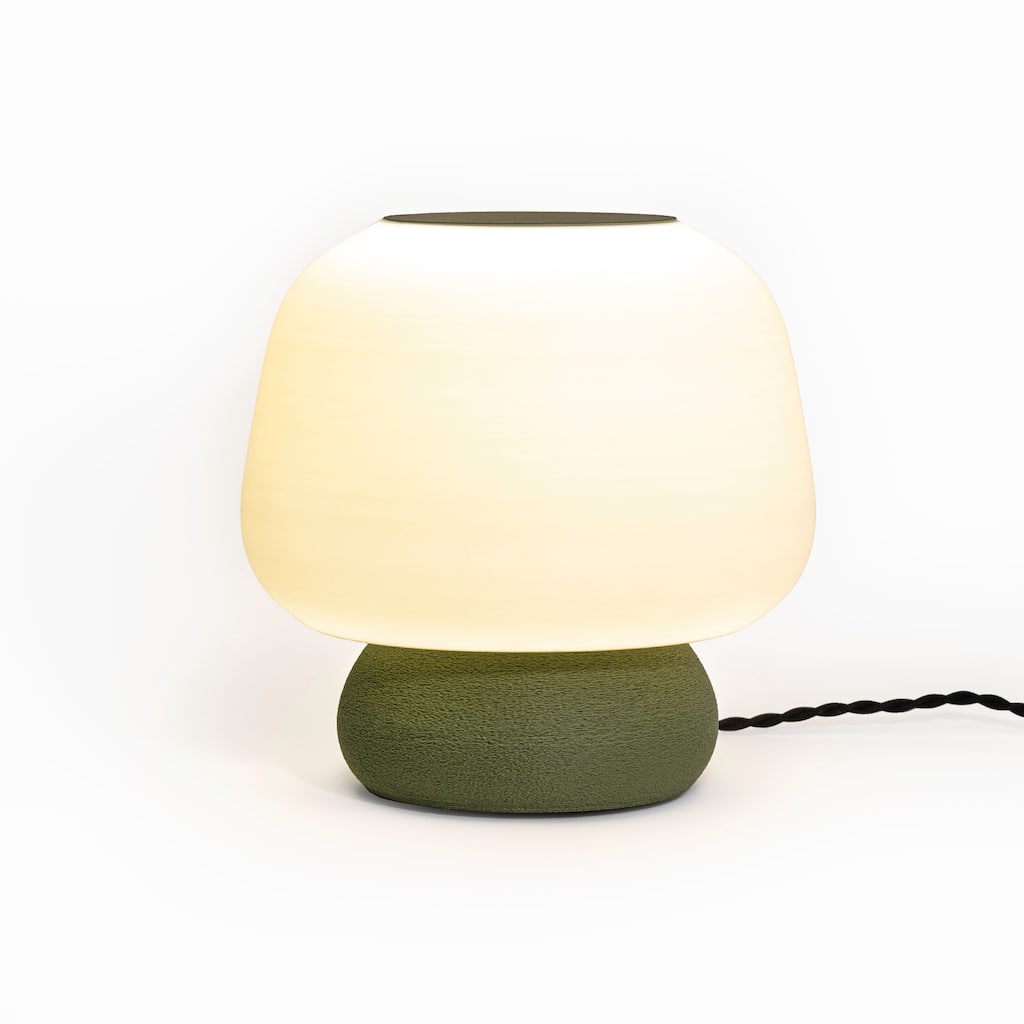 Mushroom 10" Dimmable LED Table Lamp, 3D Printed PLA, By JONATHAN Y