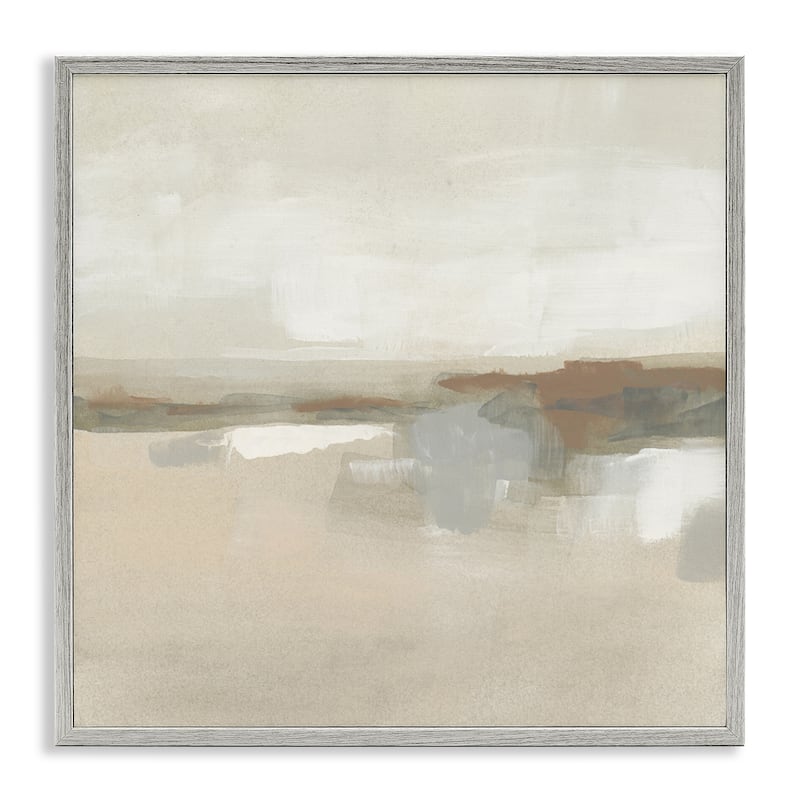 Stupell Abstract Neutral Land Framed Giclee Art Design By June Erica Vess - 12 x 12 - Grey