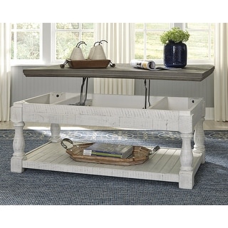 Havalance Casual Gray/White Lift Top Cocktail Table - 48"W x 28"D x 19"H