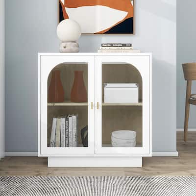 2 Storage Cabinet with Glass Door