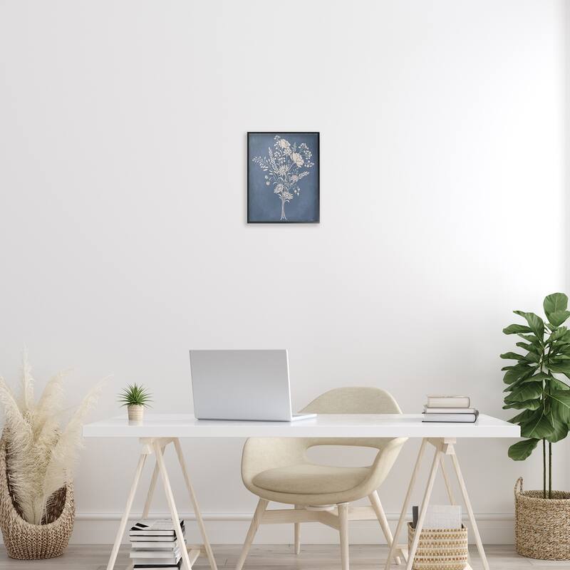 Stupell Garden Bundle over Blue Framed Giclee Art Design By Cat Thurman Designs