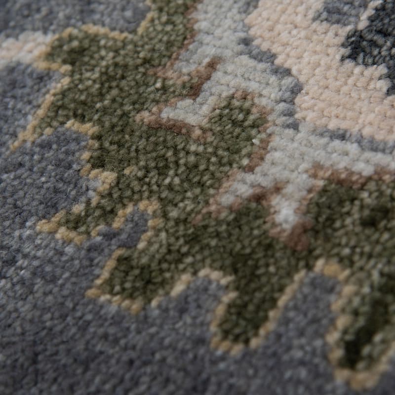 Alora Decor Lush Grey Floral Hand Knotted Wool Area Rug