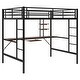 preview thumbnail 8 of 7, Full Size Metal Bed Frame Loft Bed with Desk and Shelf,Guard Rails & Double Ladder,Space-saving