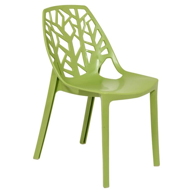 Stackable Dining Chair in Polypropylene (Set of 2) Modern Cut-out Design Backrest Accent Side Chair