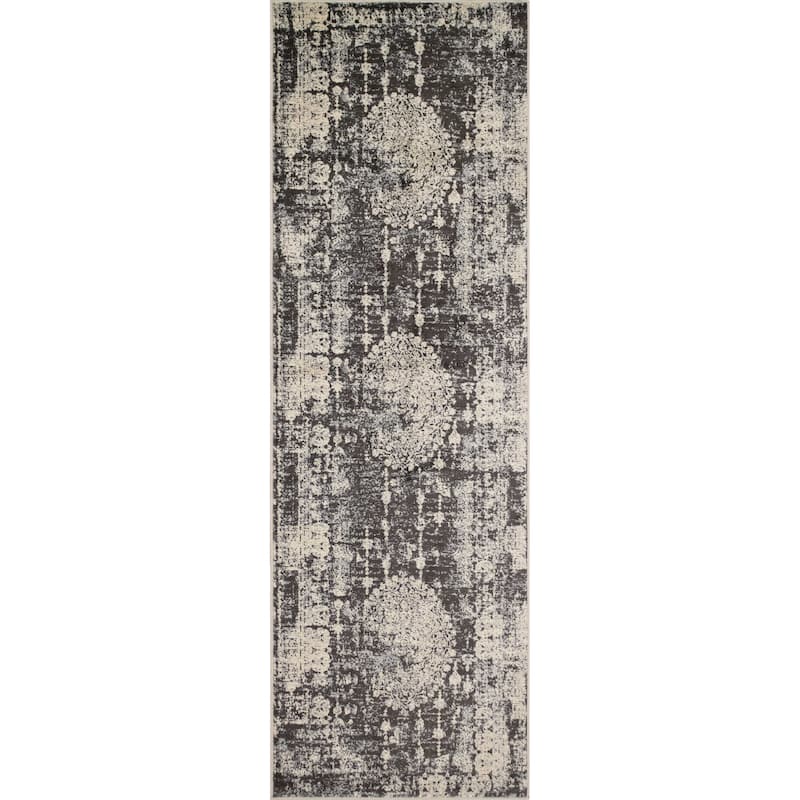 Noori Lagoon Emilie Rug - 2'2" x 6'0" - Charcoal/Beige