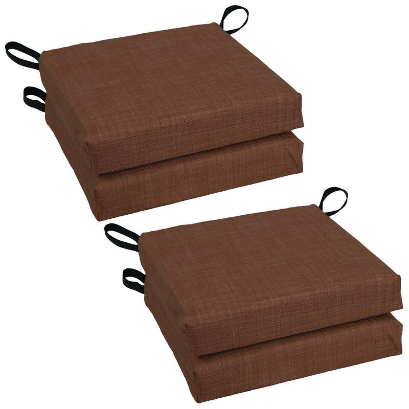 16-inch Indoor/Outdoor Solid Chair Cushions (Set of 4) - 16 x 16 - Cocoa