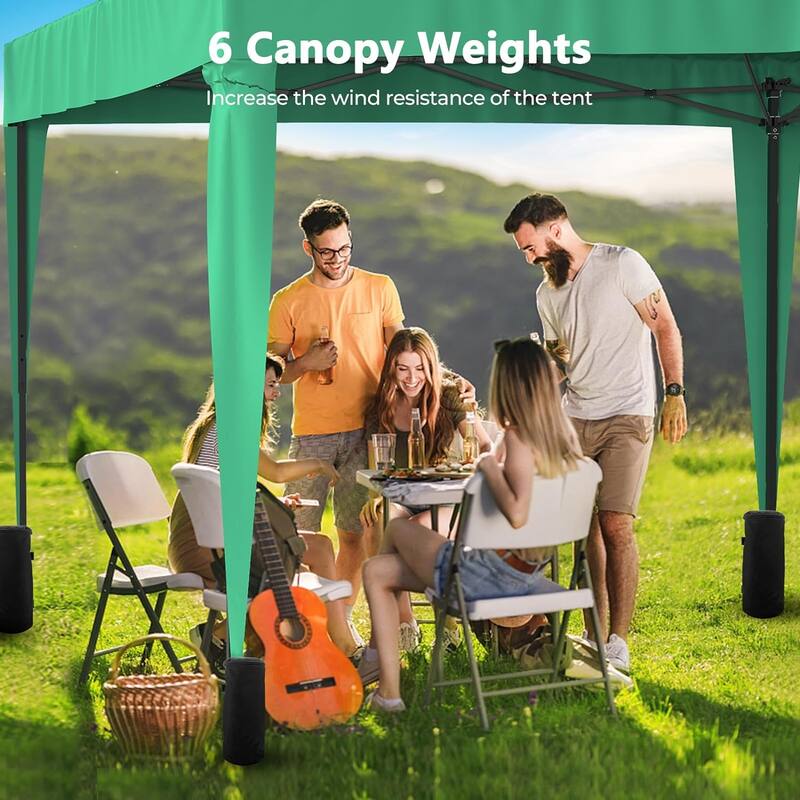 10 x 20 Pop Up Canopy Tent with 6 Sidewalls, Portable Party Canopy with 6 Weight Bag