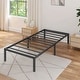 preview thumbnail 2 of 4, Black Heavy-Duty Twin Metal Bed Frame with 16 Inch Height and 3000 lbs Capacity