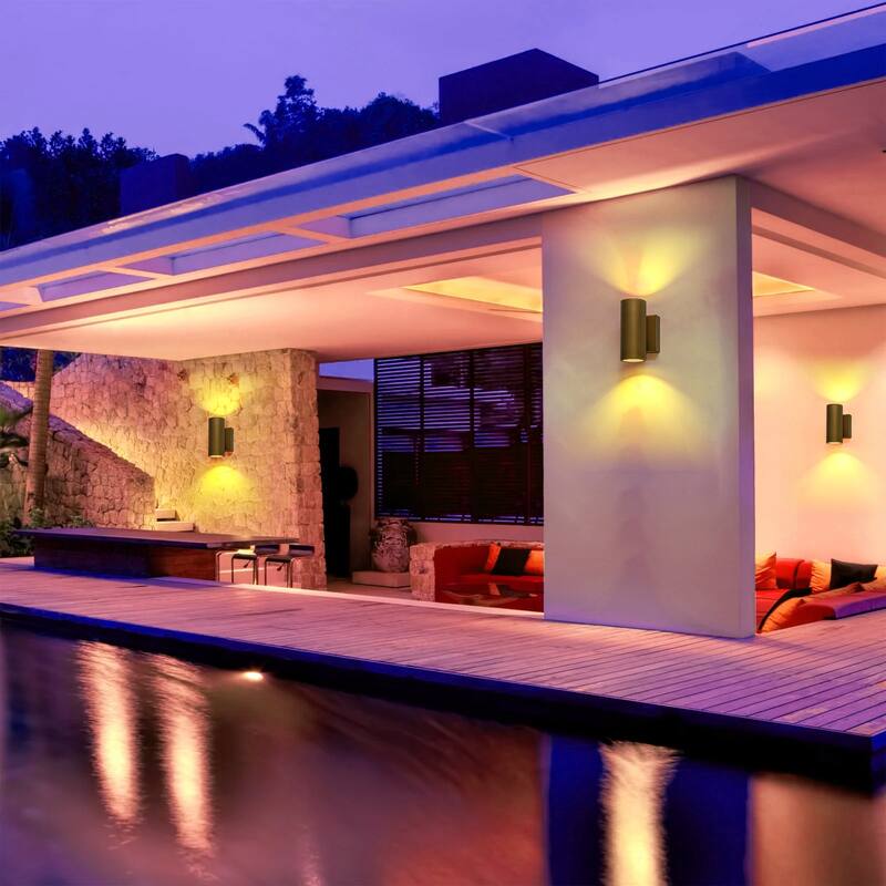 2 - Light Modern Industrial LED Outdoor Wall Sconce