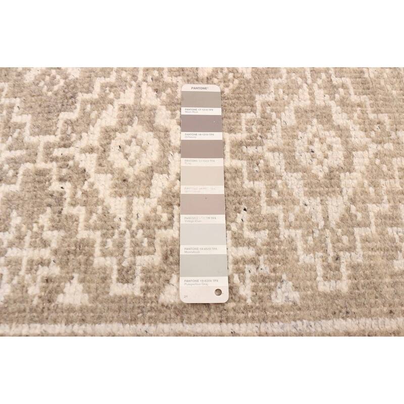 ECARPETGALLERY Hand-knotted Tangier Taupe Silk, Wool Rug - 5'3 x 7'5