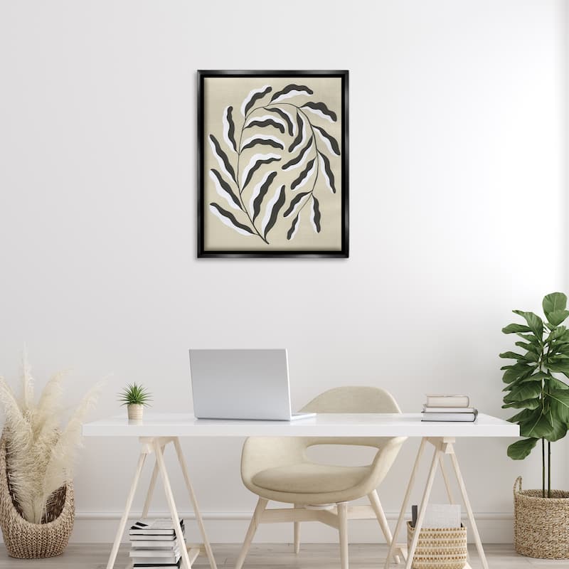 Stupell Curved Blooming Botanical Framed Floater Canvas Wall Art Design By Grace Popp