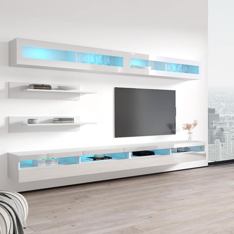 Fly I2 35TV Wall-mounted Floating Modern Entertainment Center Set