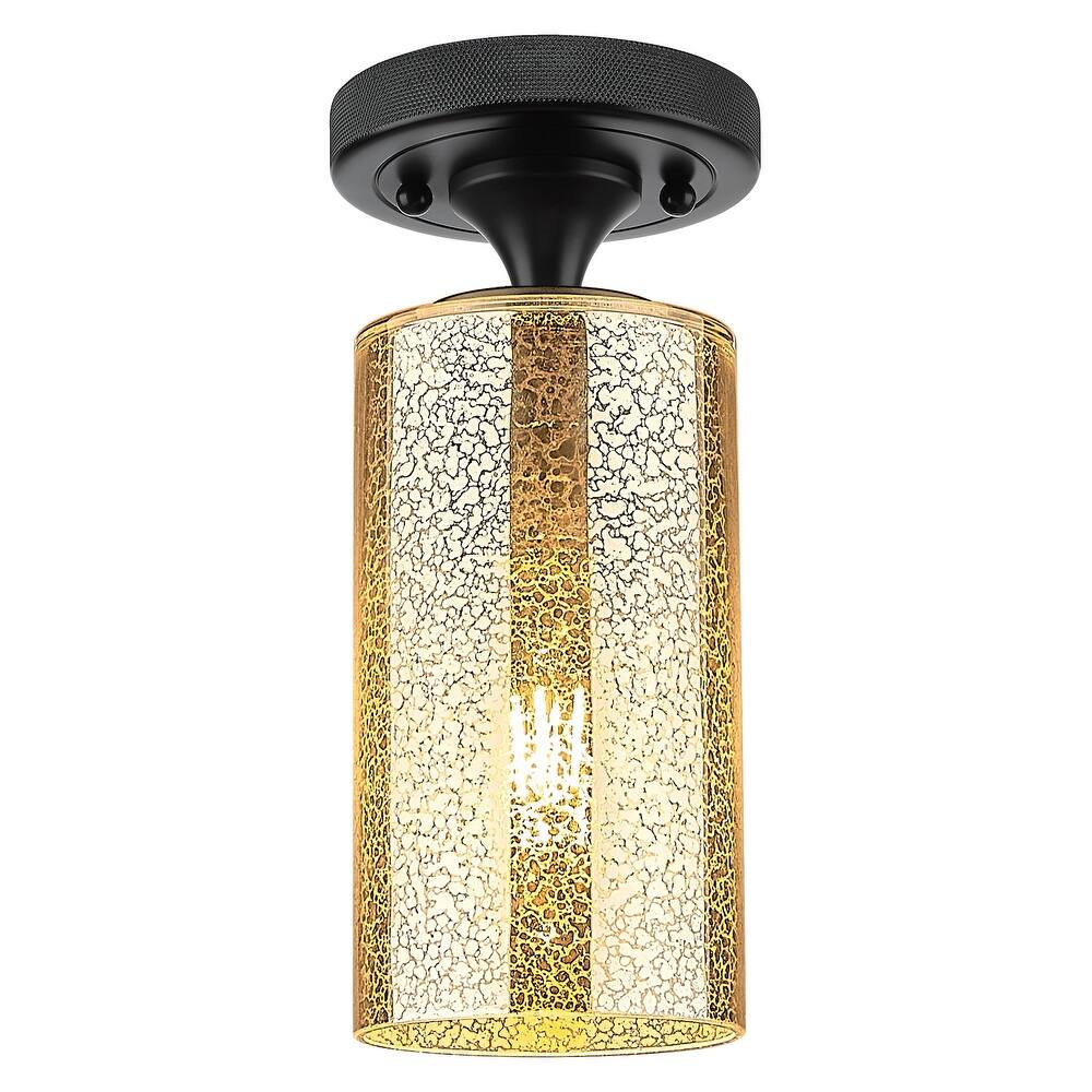 Innovations Lighting 434-1F-G434-7ME Crown Point 10" Tall Semi-Flush