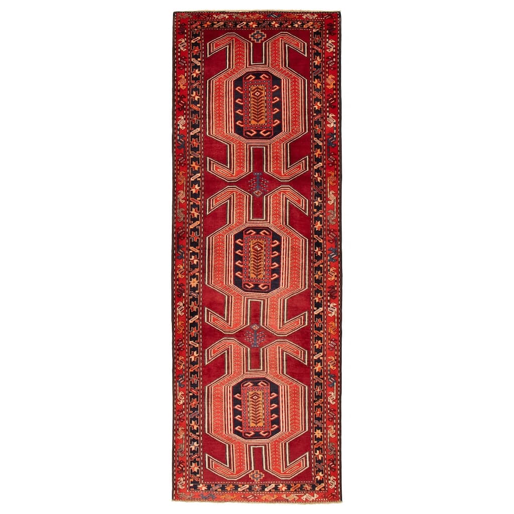 ECARPETGALLERY Hand-knotted Konya Anatolian Red Wool Rug - 3'10 x 11'1