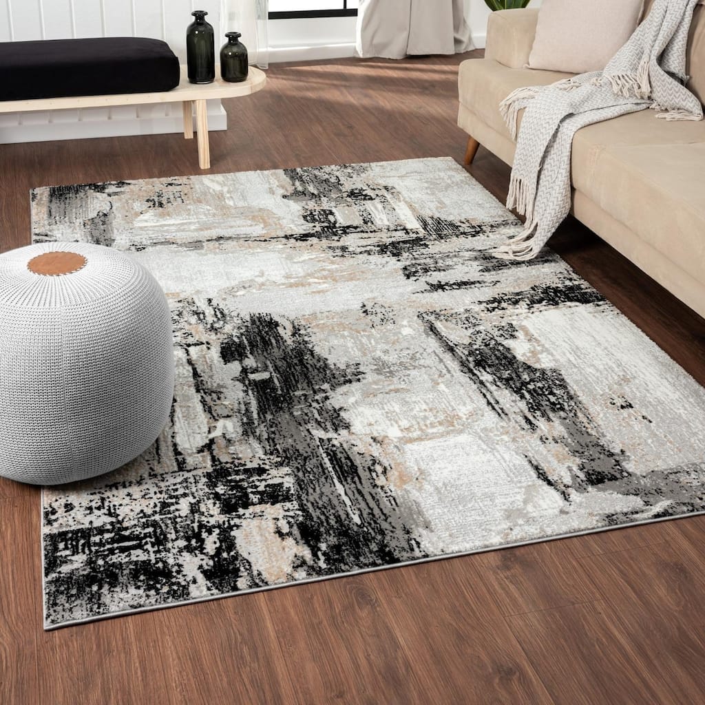 Luxe Weavers Soft Distressed Abstract Area Rug