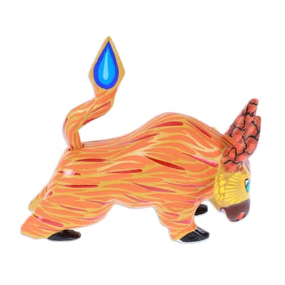 Novica Handmade Flaming Force Wood Alebrije Figurine
