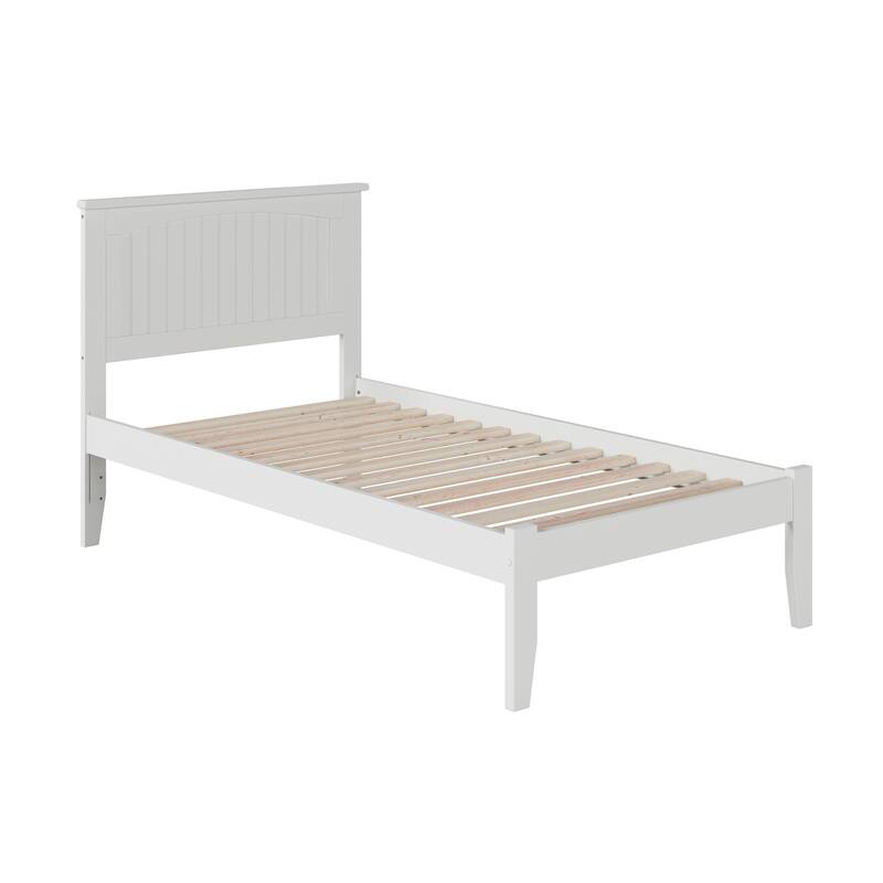 AFI Nantucket Twin Size Platform Bed with Charging Station in White - White - Twin