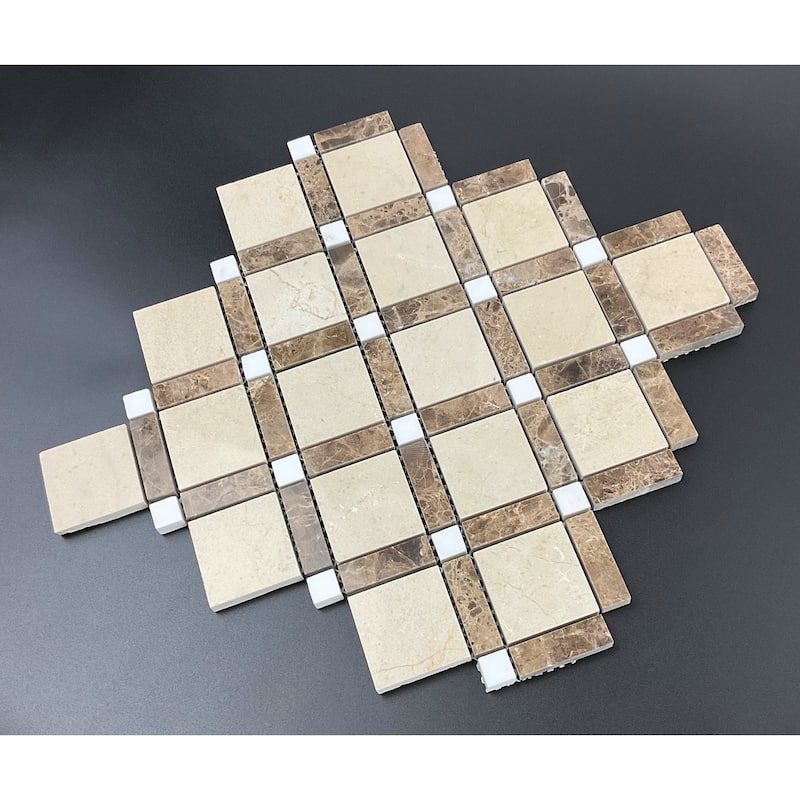 Marble Pinwheel Wall and Floor Mosaic Tiles - Case (10 Sheets)