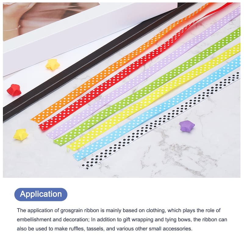 Grosgrain Ribbons with White Dots Ribbon Bow Decoration