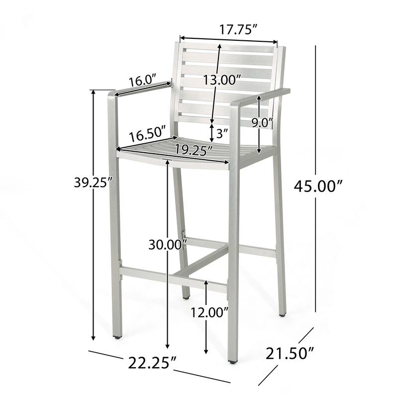 Cape Coral Outdoor 5-piece Aluminum Square Bar Set by Christopher Knight Home
