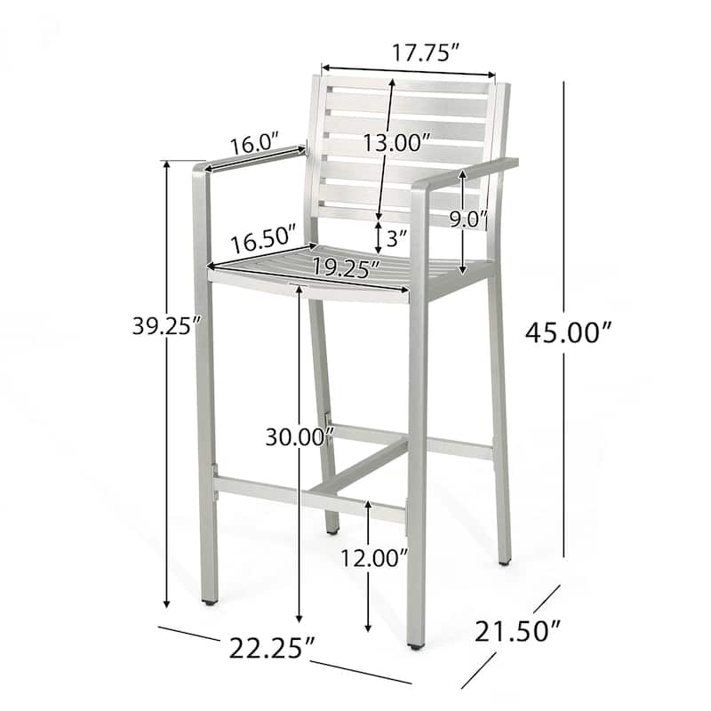 Cape Coral Outdoor Aluminum 30 Inch Barstool (Set of 4) by Christopher Knight Home