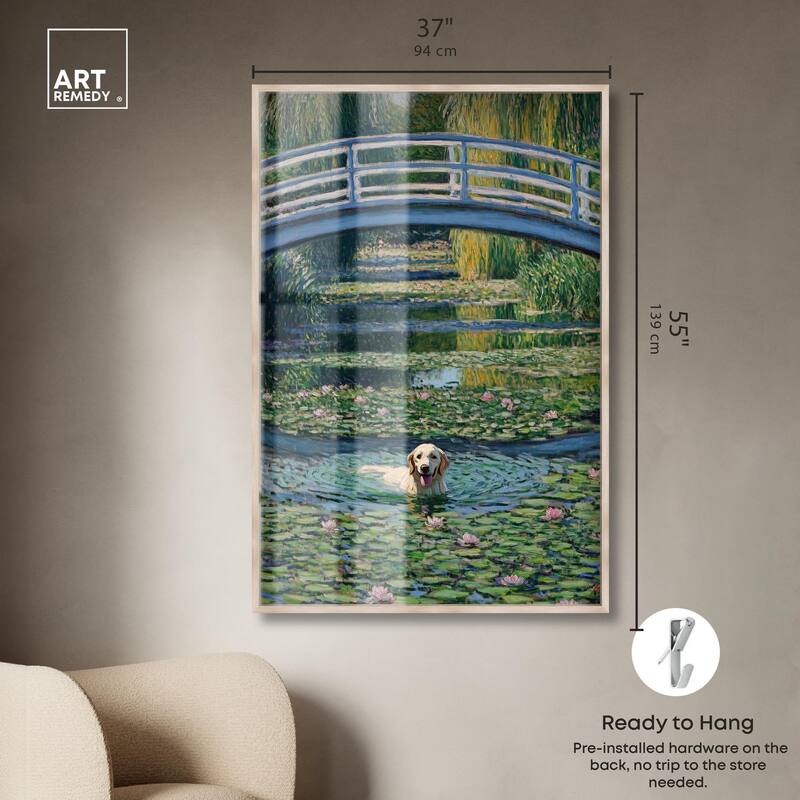 The Pond Under the Bridge Shadowbox by Art Remedy