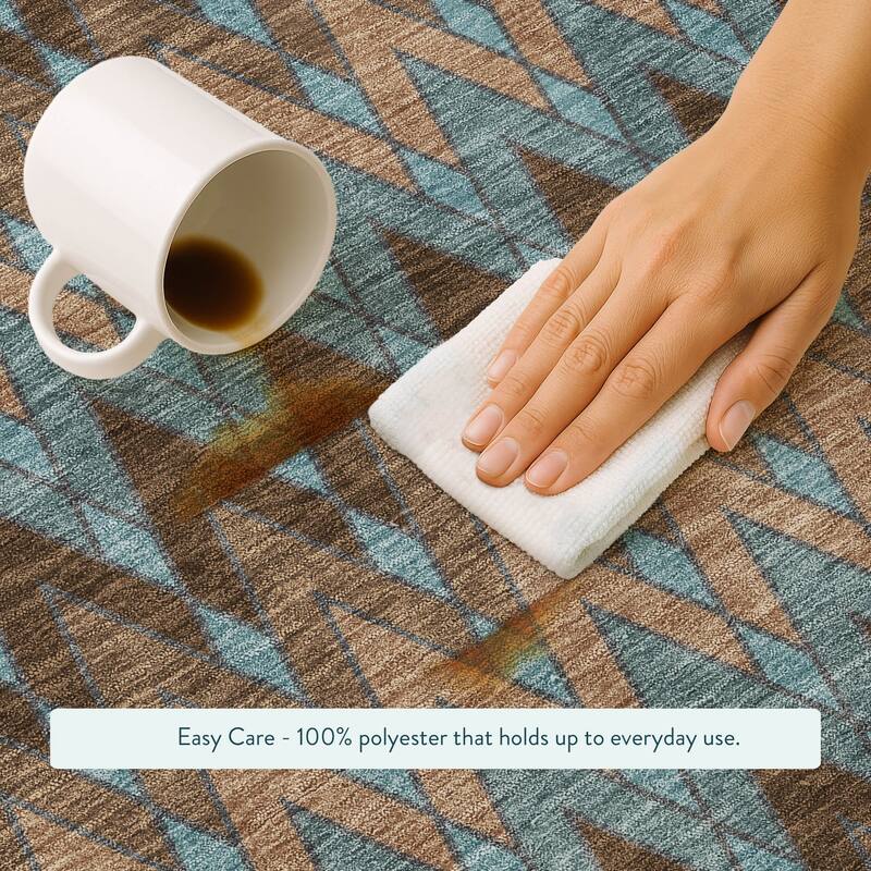 Machine Washable Indoor/ Outdoor Modern Baxter Chantille Rug