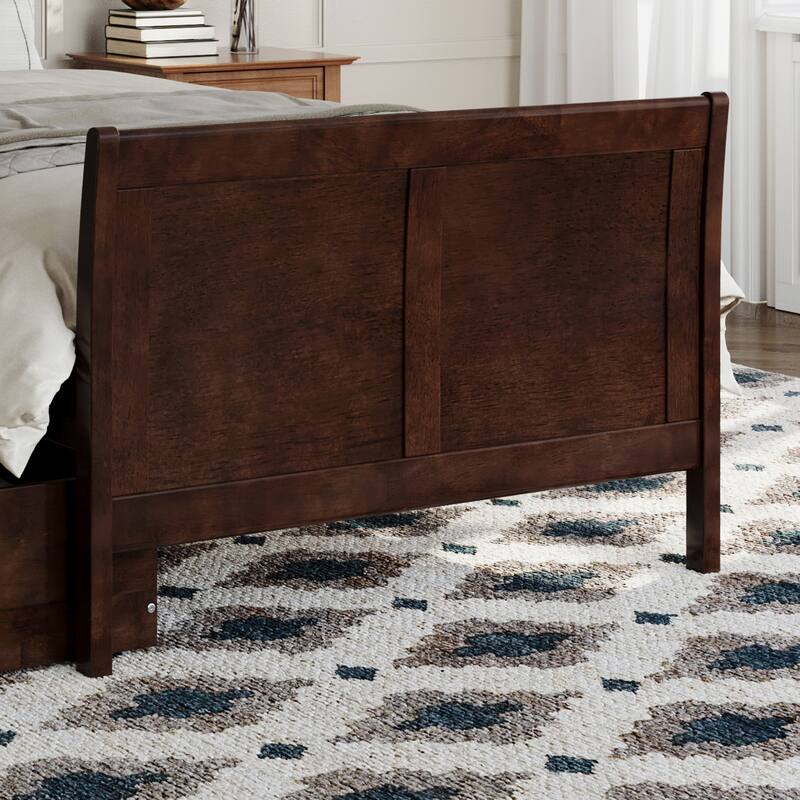 AFI Portland Solid Wood Platform Bed with Matching Footboard and Storage Drawers