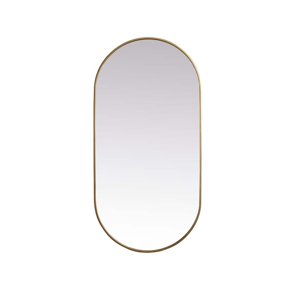 Indigo Home Metal Frame Oval Mirror 30x60 Inch