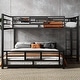 preview thumbnail 3 of 12, Black Modern L-shaped Metal Twin & Full Size Bunk Beds