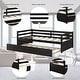 preview thumbnail 40 of 40, Costway Twin Size Trundle Daybed Wooden Slat Support Mattress Platform
