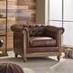 preview thumbnail 5 of 51, Castalia Chesterfield Tufted Club Chair by Christopher Knight Home - 39.00" L x 33.50" W x 28.00" H Dark Brown + Natural
