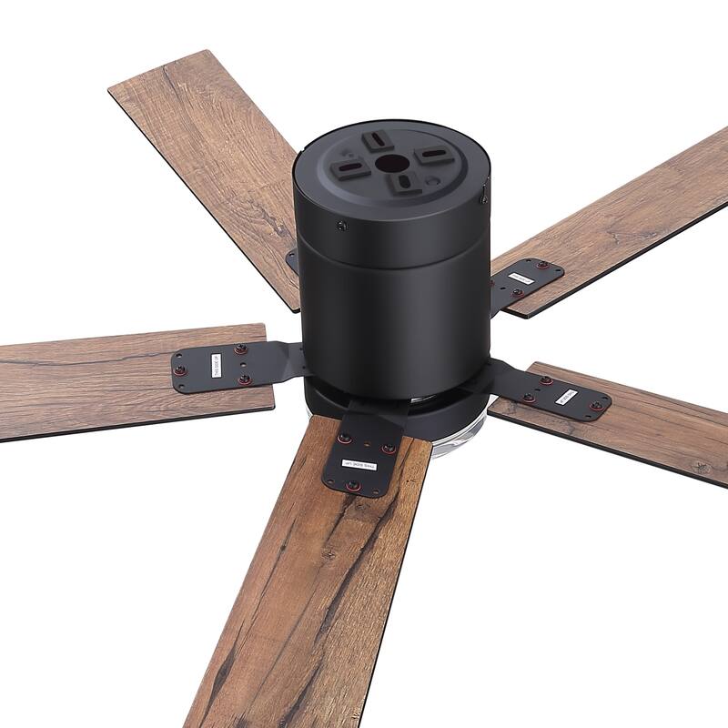 52" Reversible 5-Blade Flush Mount Ceiling Fan with LED Light and Remote