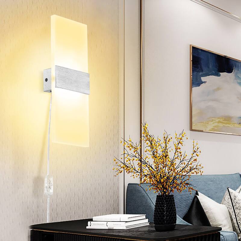 2-Light Brush Aluminium Wallchiere Sconce Light Set of 2 - Frosted