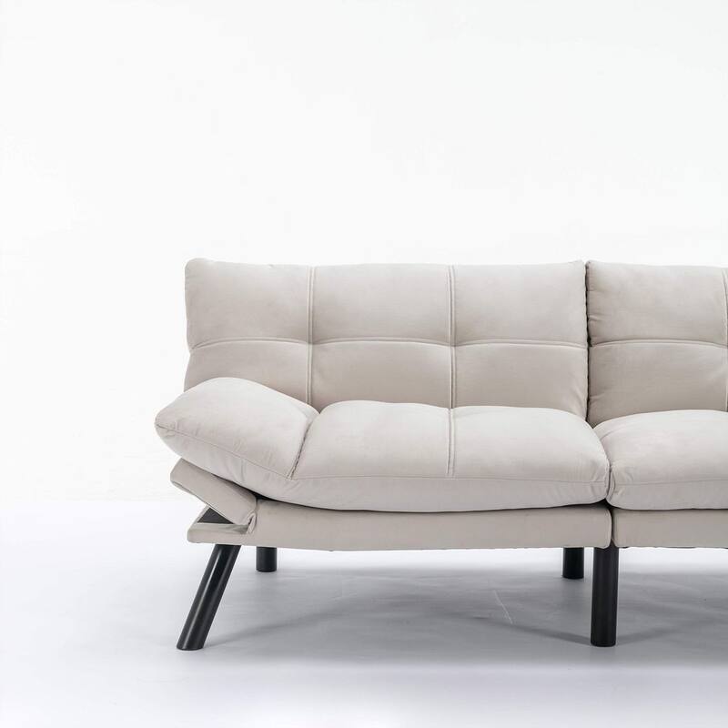 Modern Upholstered 2-Seater Sofa Bed with Adjustable Backrest and Armrests - 70:l