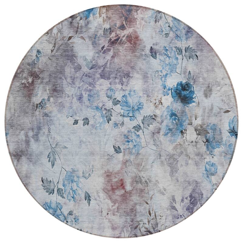 Machine Washable Indoor/ Outdoor Chantille Vanishing Floral Rug